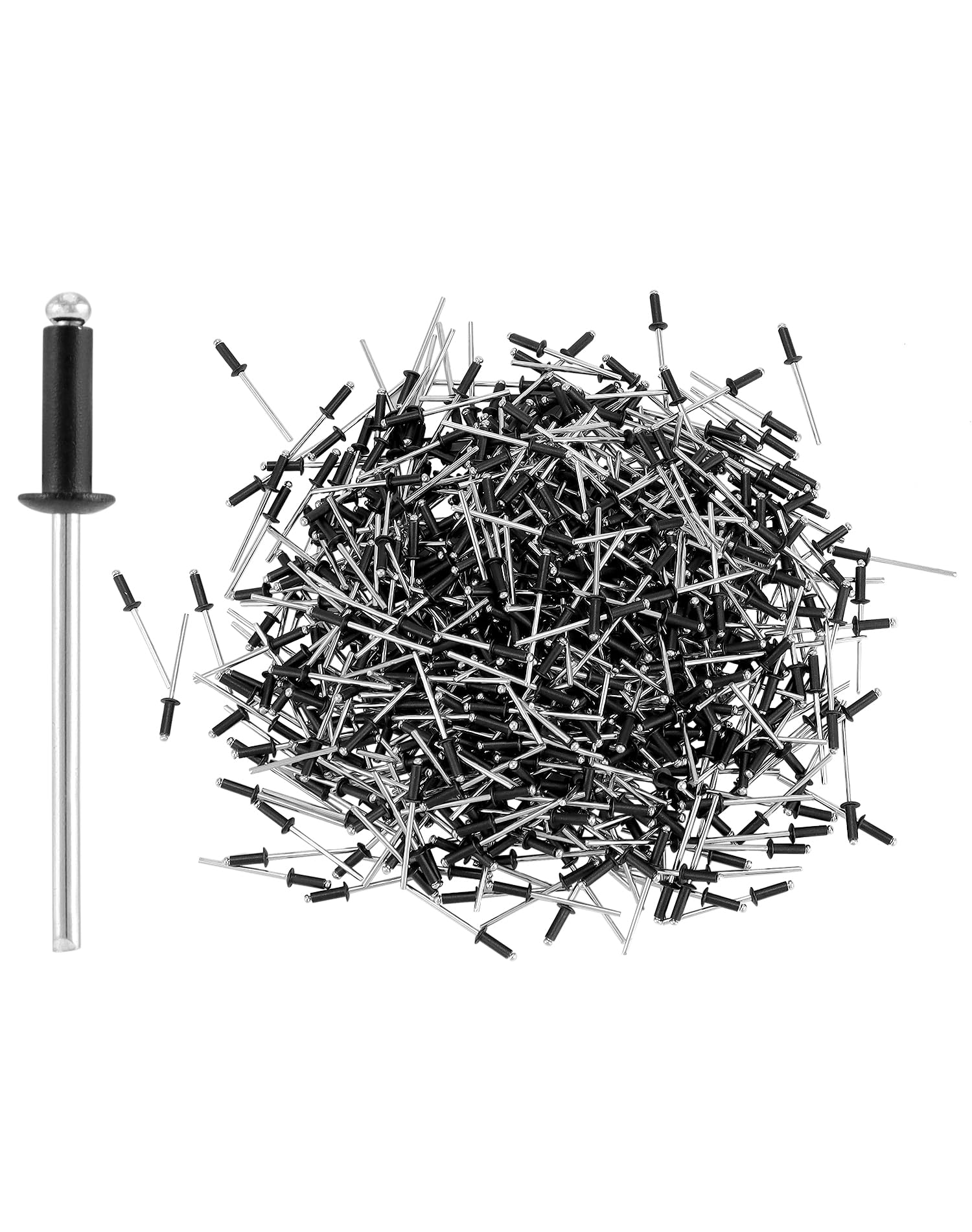 Rivets aveugles alu noir 3 mm QWORK fixation tôle aluminium quincaillerie assemblage - 500 pièces