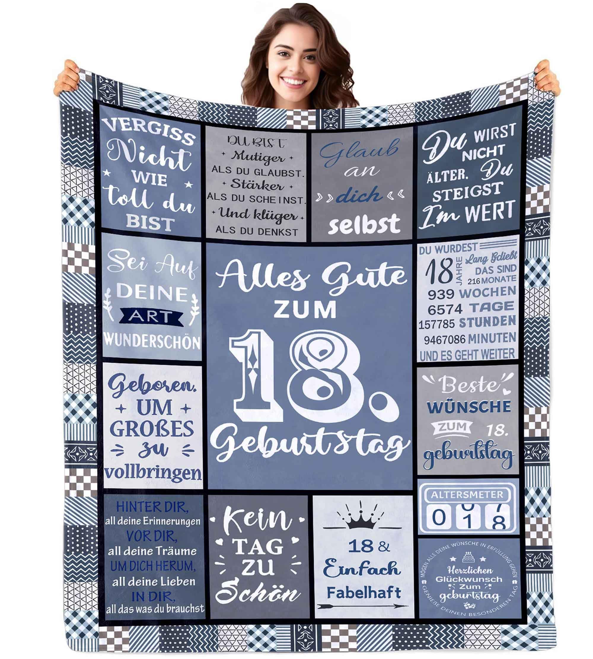 ZUCZUG Kuscheldecke Geburtstag Dekorationen für Frauen männer, Geschenke Decke zum Frau Mann, Lustige Geburtstag Geschenk Geburtstag für Mama, Mädchen, Freundin, Schwester, Kollegin Freundin