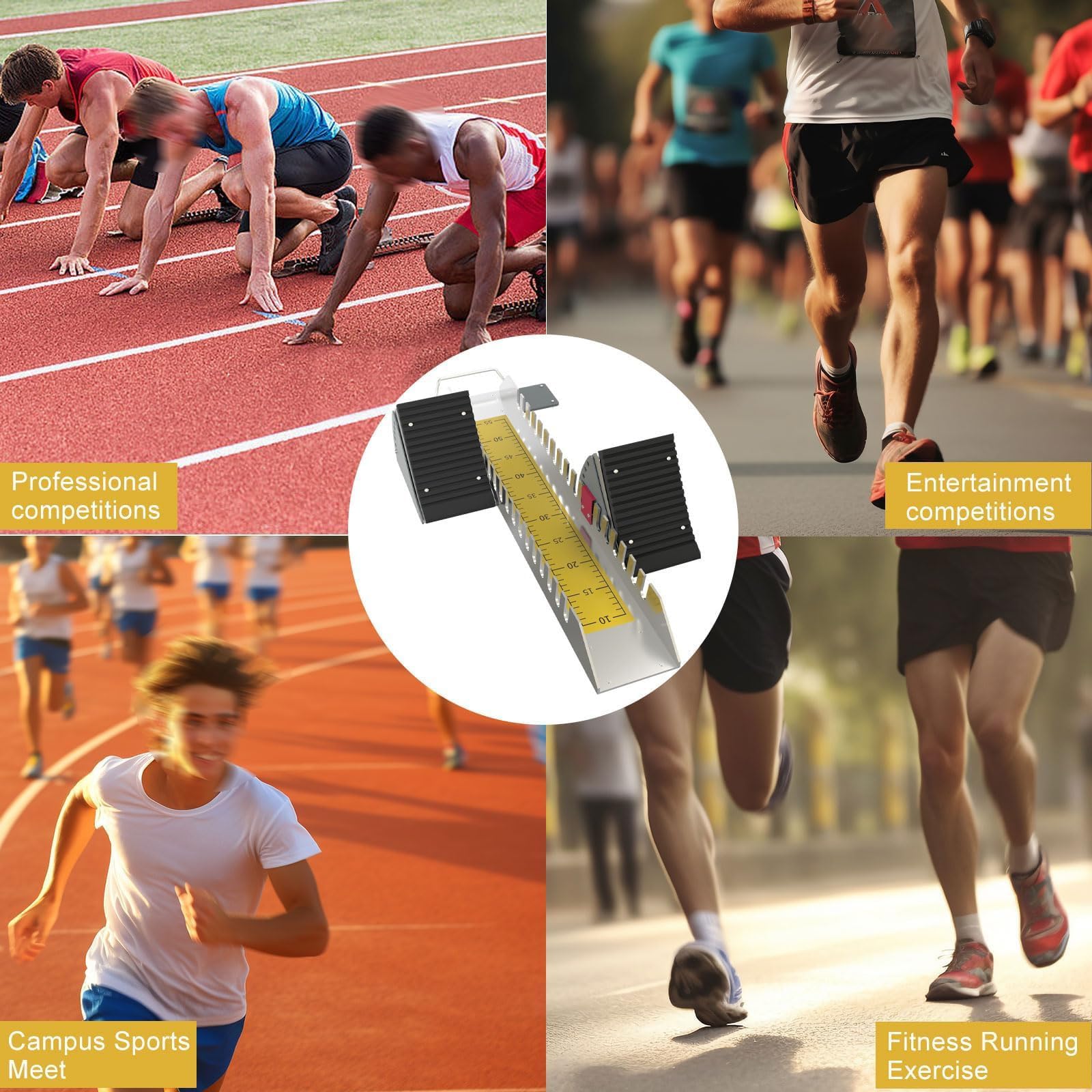 Bloques de Salida para Pista de Atletismo, Pedales para velocistas, Tacos de Salida Escolares con 6 ángulos Ajustables, Equipo de Pista de aleación de Aluminio para Campos de atlet