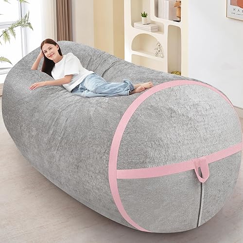 Miniatura 152 de HABUTWAY Puf gigante de 2 pies para adultos, con relleno de espuma viscoelástica, puf grande con funda de terciopelo holandés extraíble para sala de