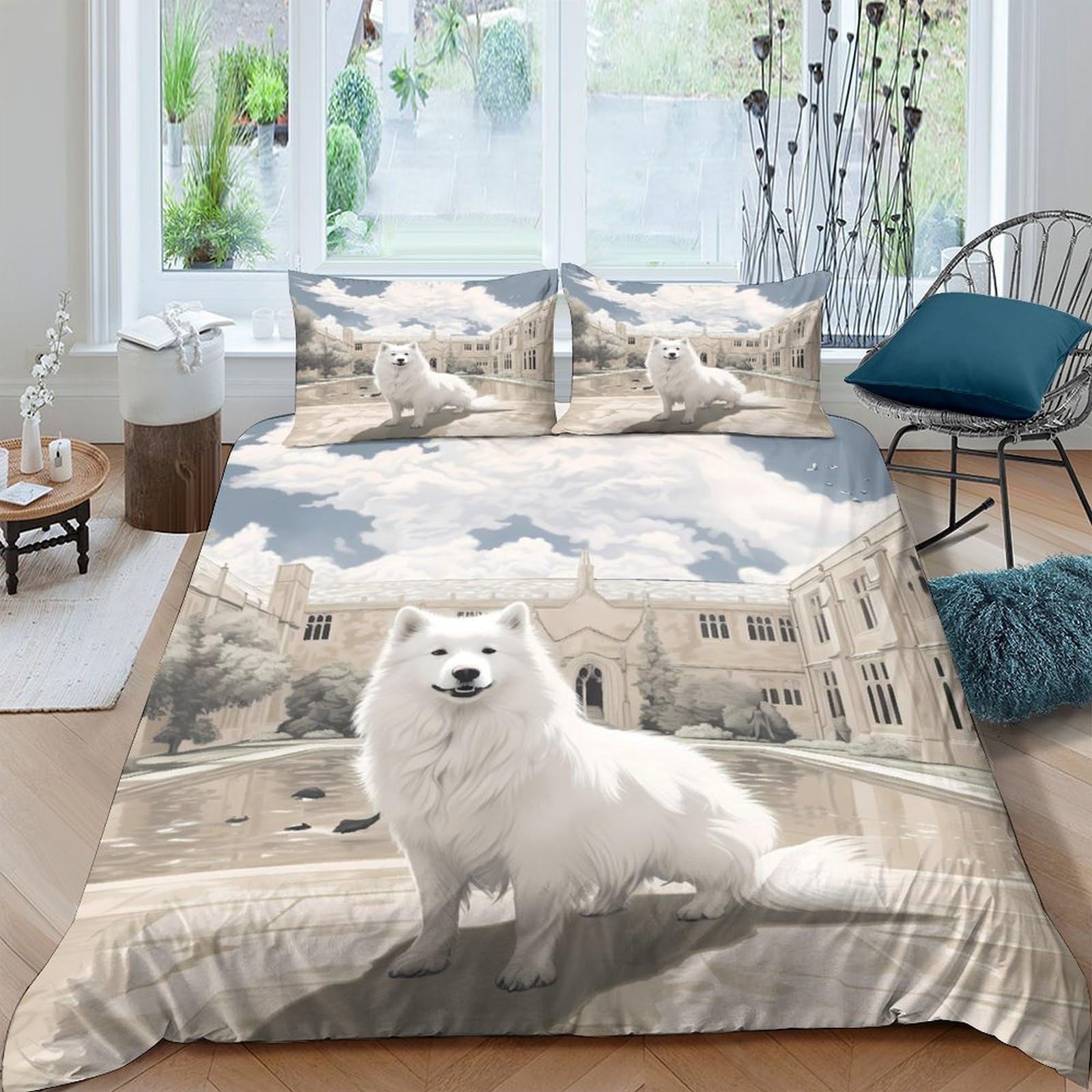 Duvet cover chien 3D microfibre douce pour la décoration de chambre enfant