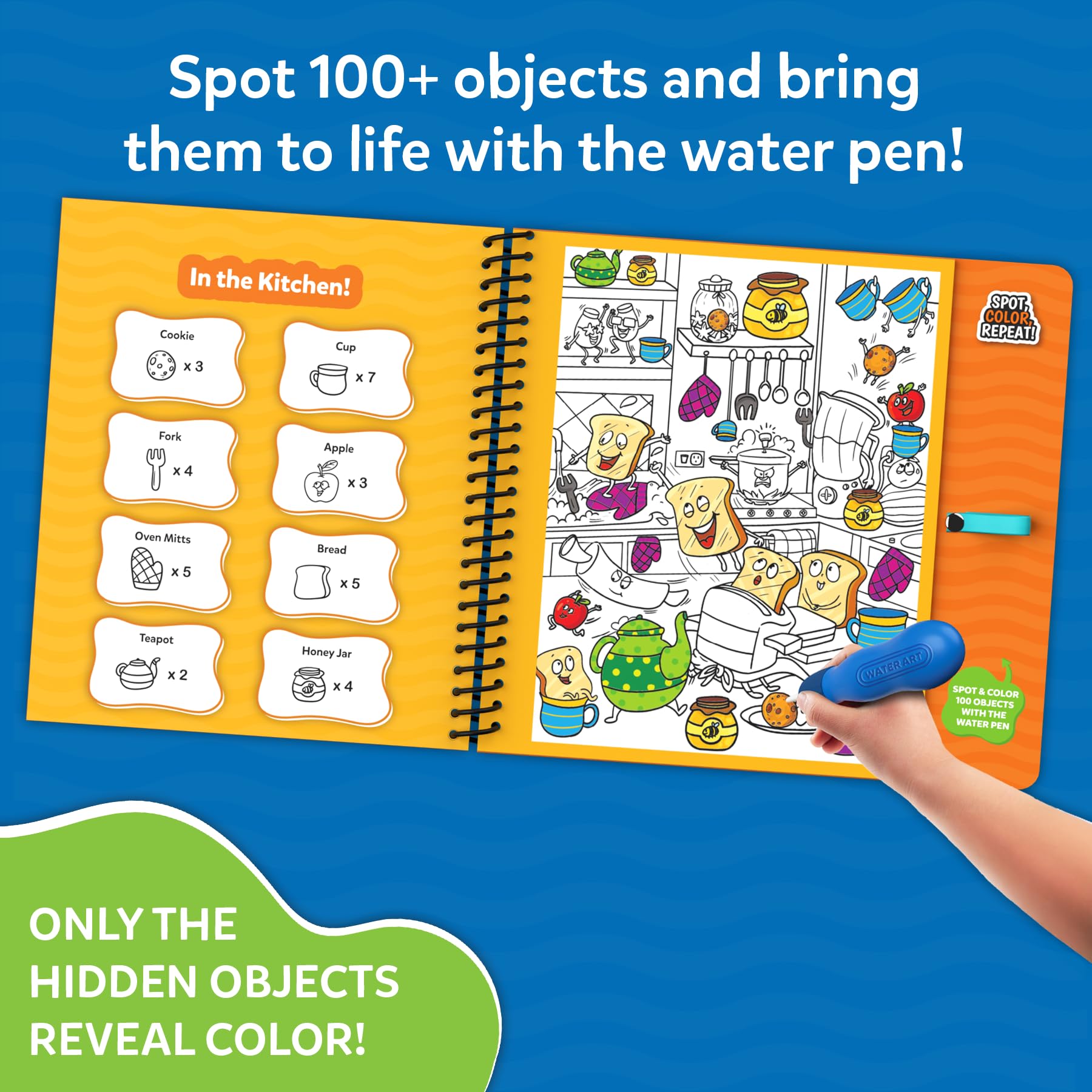 Skillmatics Reusable Search & Find Book, Water Spotter, Mess-Free, Paint with Water Kits, Fun Learning Painting Activity - Image 4