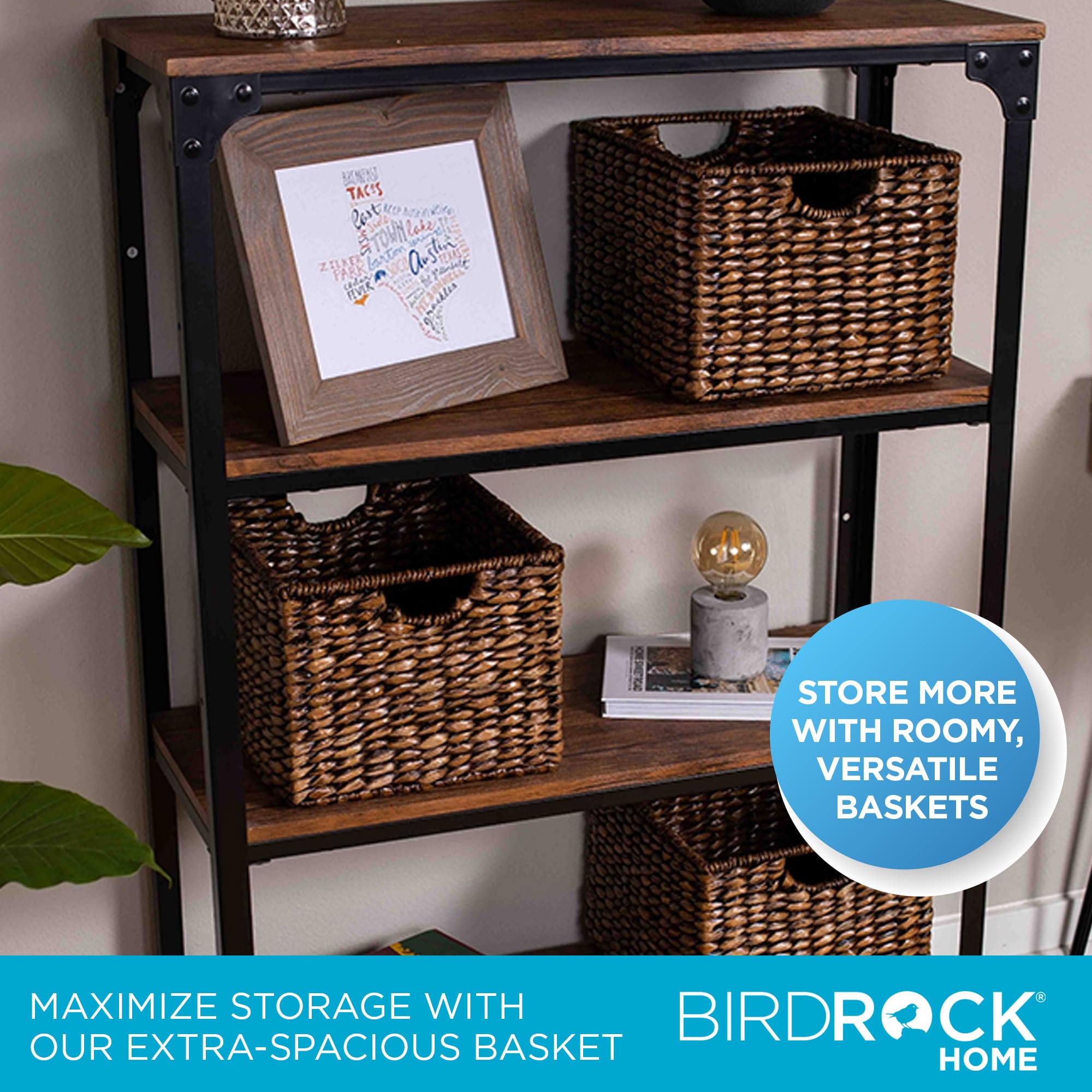 Amazon.co.jp: BIRDROCK HOME 収納棚バスケット ハンドル付き - 3個