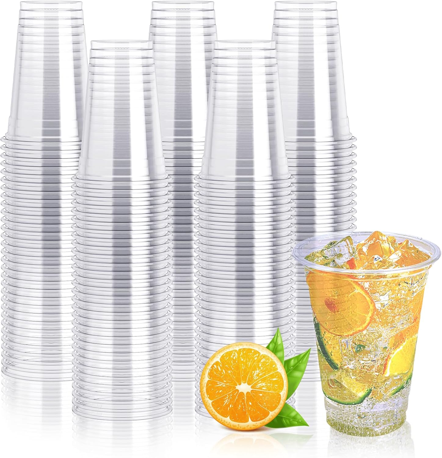 Lilymicky 300 Pack 10 oz Clear Plastic Cups, PET Disposable Drinking Cups Perfect for Birthday Parties, Ceremonies, Events