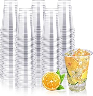 Lilymicky 300 Pack 10 oz Clear Plastic Cups, PET Disposable Drinking Cups Perfect for Birthday Parties, Ceremonies, Events
