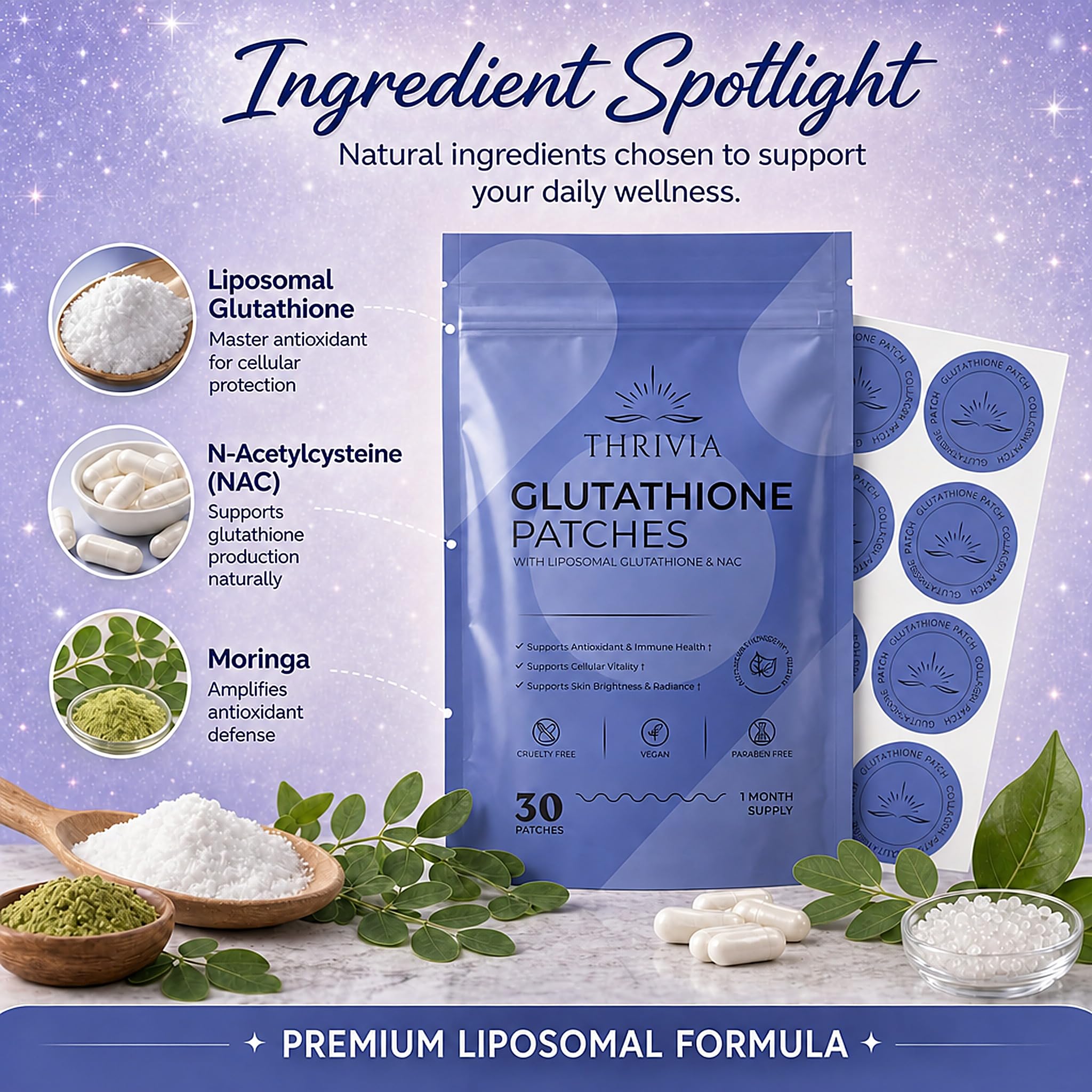 Liposomal Glutathione Patches with NAC & Moringa, 30 Ct — Amazon image 3