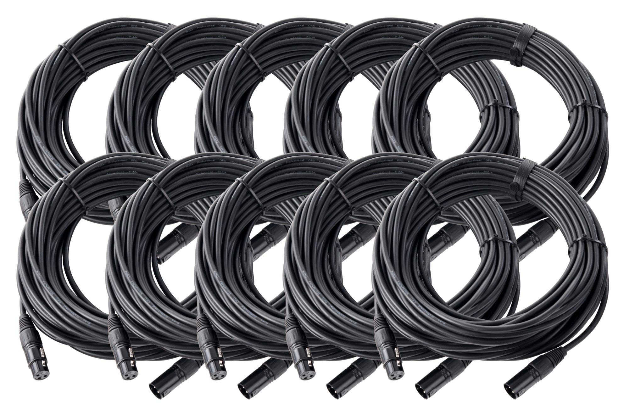 Pronomic Stage XFXM-2.5 Mikrofonkabel XLR 2, 5 m Schwarz 10er Set | Professionelles, symmetrisches XLR-Kabel, Stecker: XLR female 3-pol ? XLR male 3-pol, Länge: 2, Aderquerschnitt: 0, 226 mm²