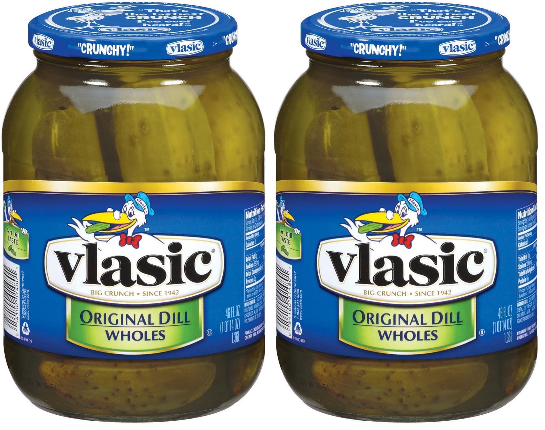 Vlasic Original Dill Wholes, 46 Ounce (Pack of 2)