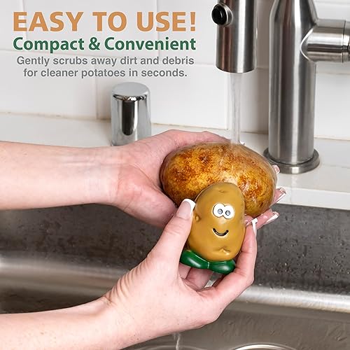 Miniatura 5 de Joie Spud Dude - Cepillo para patatas, limpiador de verduras y frutas, limpiador de productos, bonito accesorio de cocina, apto para lavavajillas