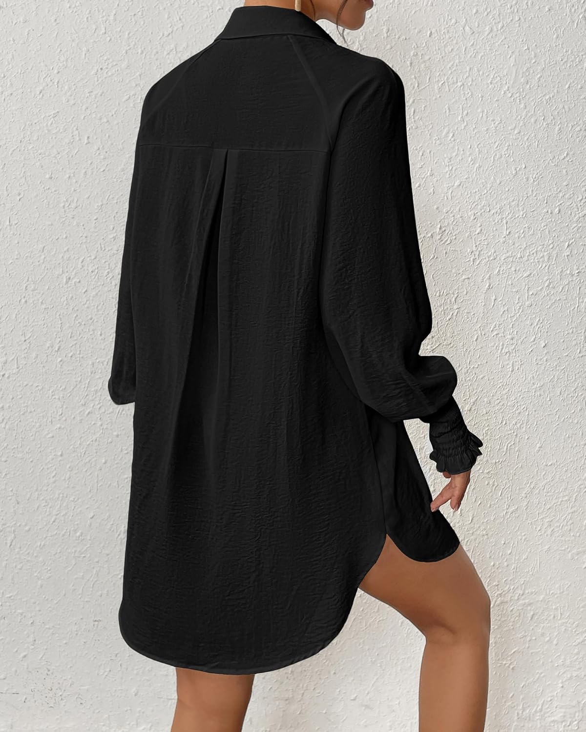 Bsubseach Button Down Shirt for Women Blouses Top Casual Long Sleeve Gauze Summer Outfits - Image 7