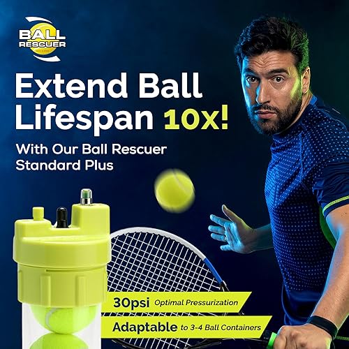 Miniatura 3 de Presurizador de pelota de tenis convierte el contenedor de pelota de tenis compatible en un presurizador de pelota de 30 psi y prolonga la vida útil