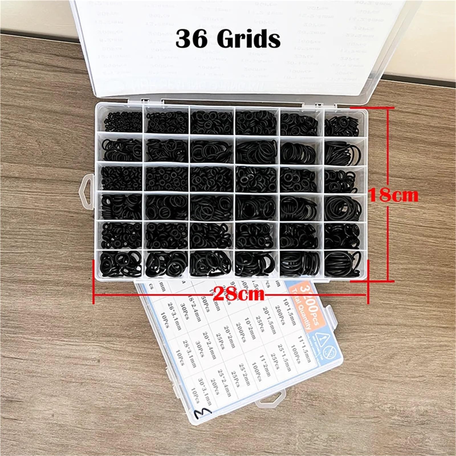 Junta tórica de sellado 2840p, junta tórica de NBR, junta de plomería, resistente al aceite, alta temperatura, CS, 1,0-3,1 mm Junta filtro de aceite(Black 3200pcs)