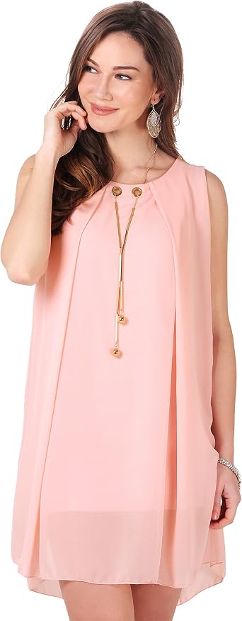 Elegante mini vestido sin mangas con tirantes anchos Ursha, azul oscuro,  -45%