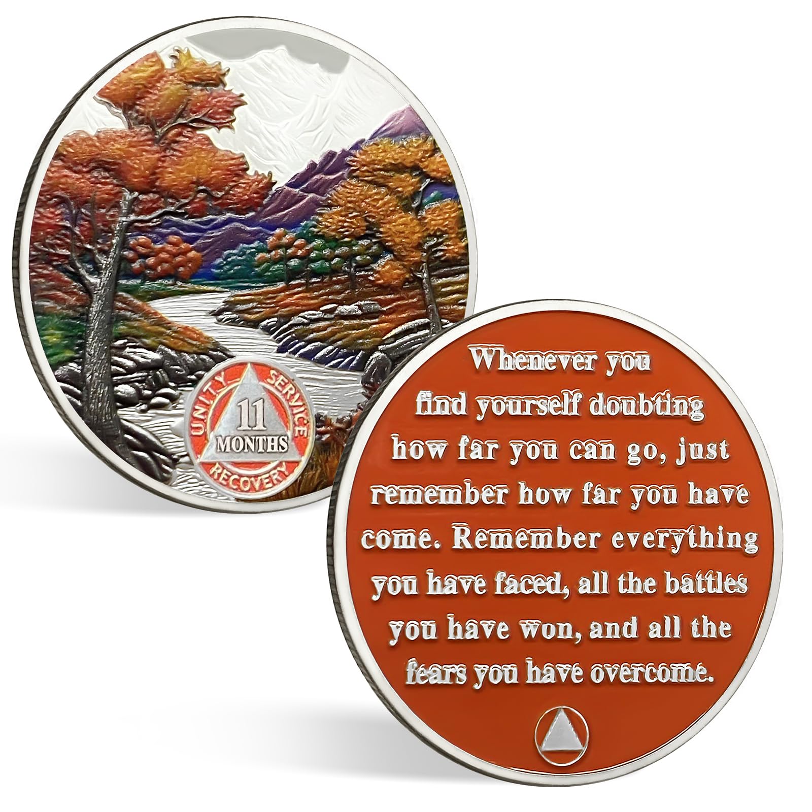 CHURYUML 11 Month AA Coins Eleven Month Sobriety Chip Recovery Medallions Alcoholics Anonymous Token Sobriety Coin Sober Anniversary Gifts with