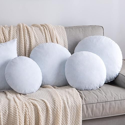 Miniatura 7 de MIULEE Almohada redonda de 14 pulgadas, cojín circular de espuma viscoelástica, relleno de almohada lumbar para sofá, cama, sofá, meditación