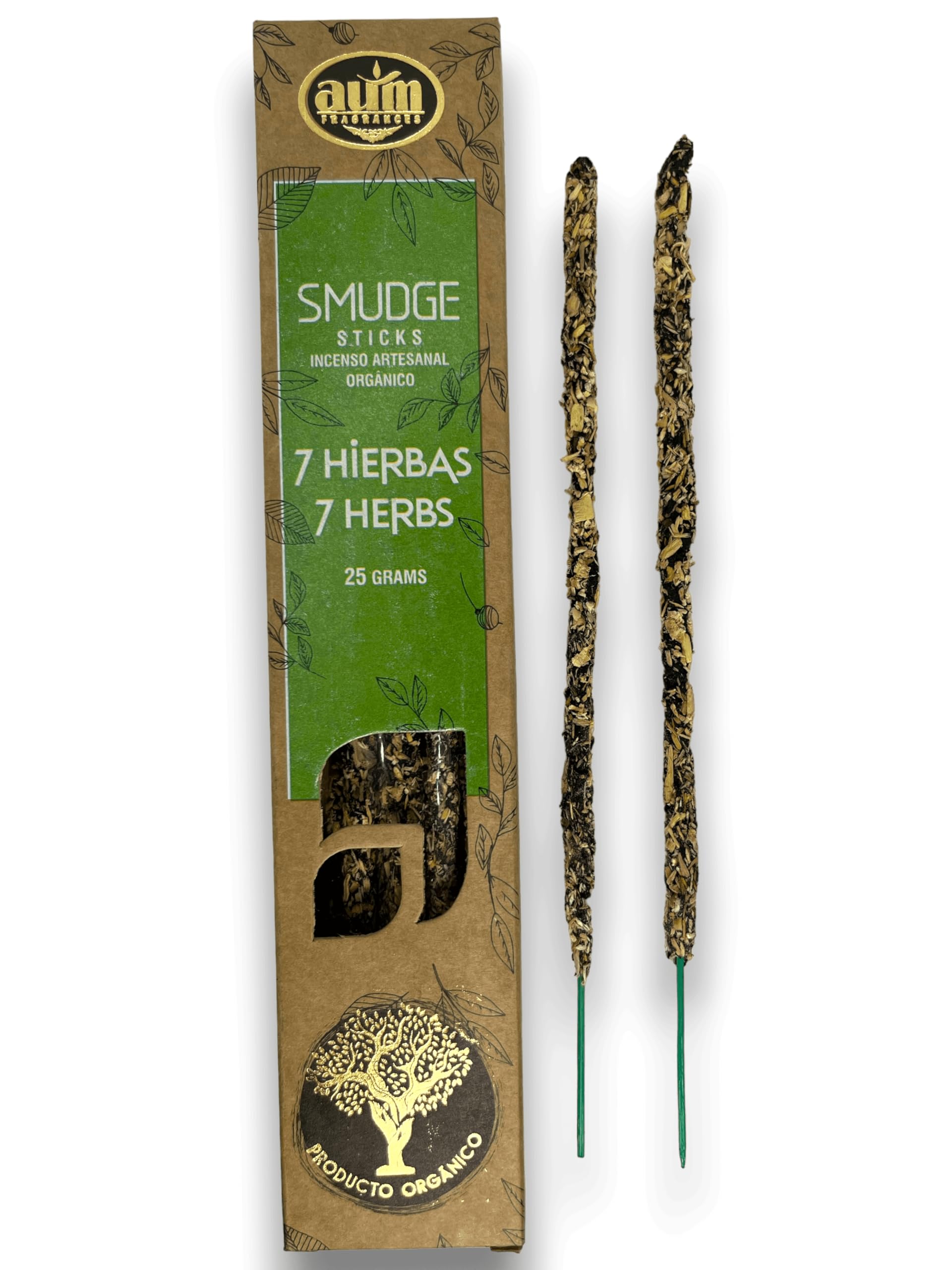 Hostenatura Organic Incense Aum Fragrances - Handmade In India With Natural Ingredients - Toxic Free - Cruelty Free - Organic - (7 Herbs)