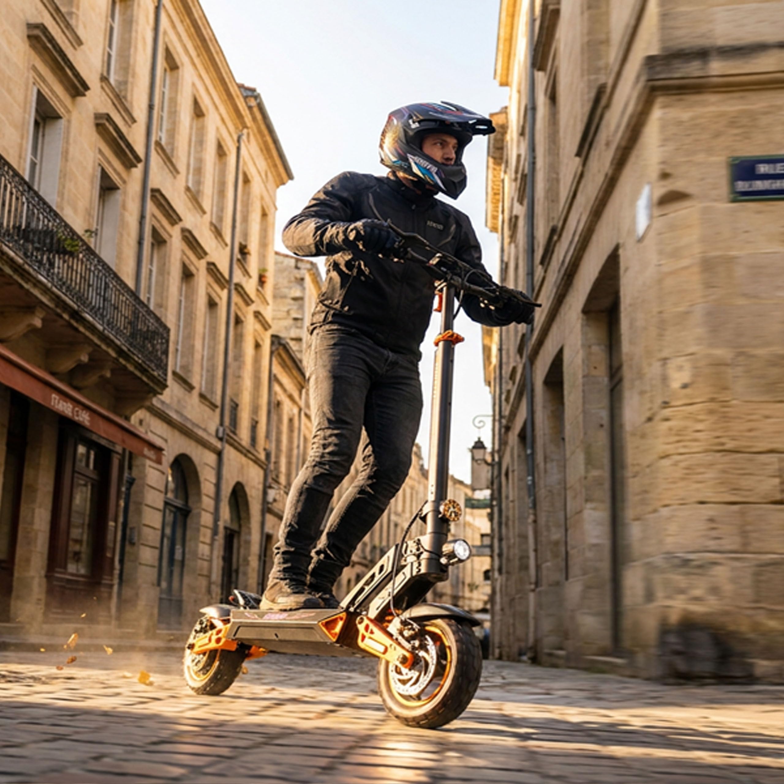 Patinete eléctrico Kamikaze K1 - Motor 1000 W, autonomía hasta 60 km, batería 48 V 15 Ah, velocidad limitada a 25 km/h, doble freno de disco, suspensión completa, neumáticos de 10", IPX5
