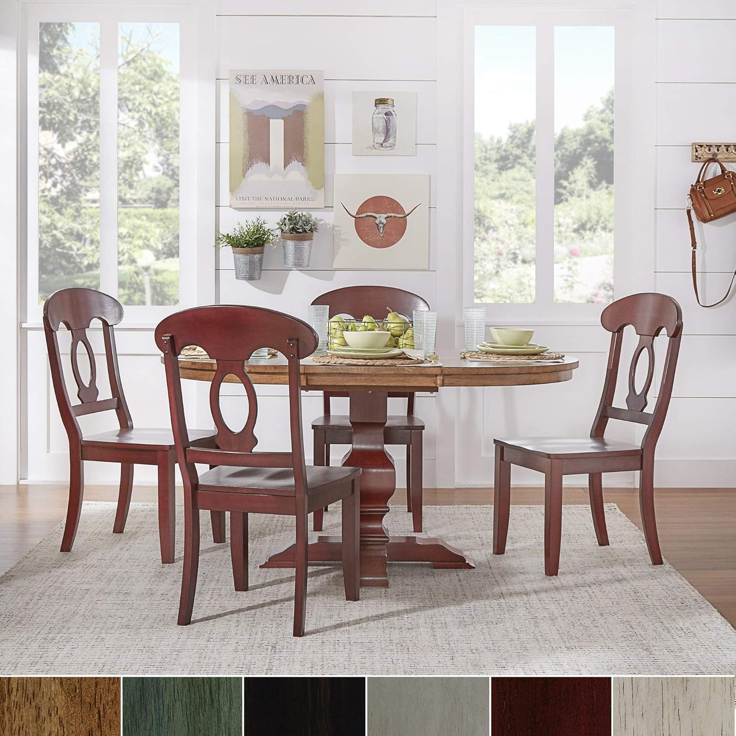 Inspire Q Eleanor Berry Red Solid Wood Oval Table Napoleon