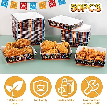 100 Pcs Paper Food Trays Boat 2lb Disposable Nacho Trays Kraft Paper Boat For Tacos Concession Back To School Halloween Christmas Party Supplies(Red - View #4