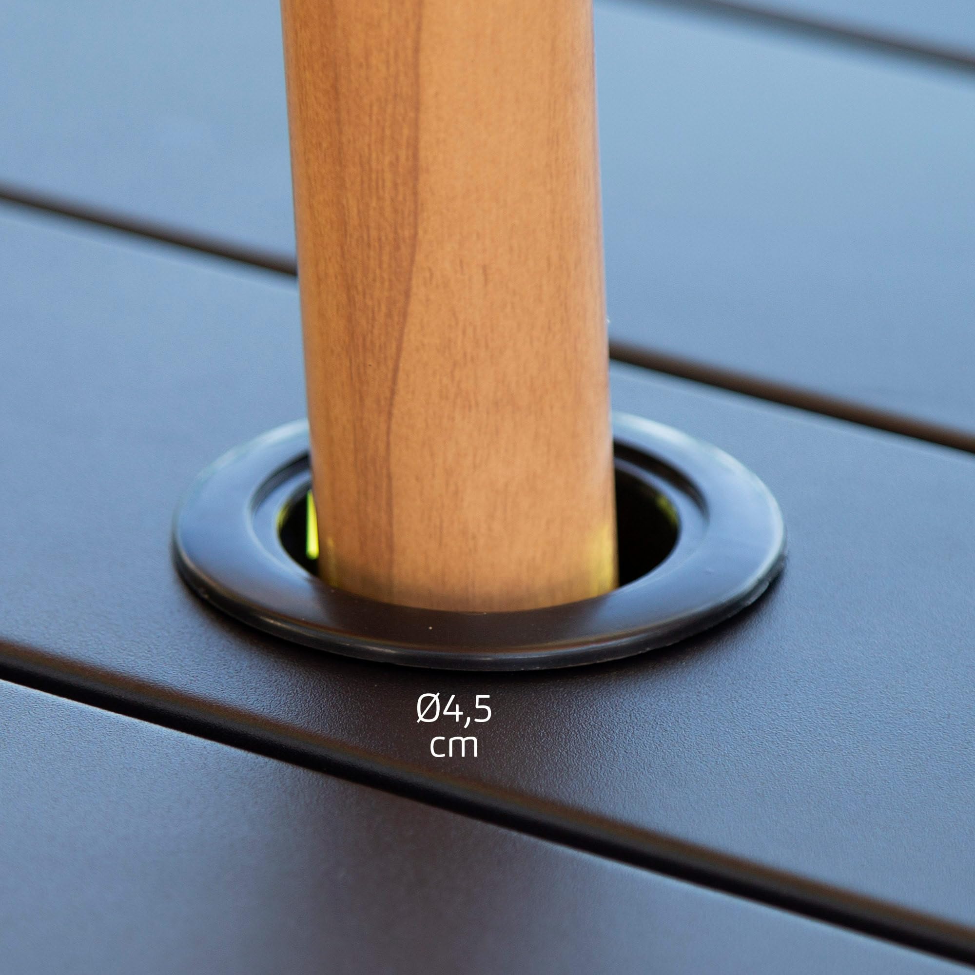 AKTIVE Mesa Plegable jardín 120x75x70 cm, Acero Negro Resistente, Agujero para sombrilla (no incluida), Apta para 4 Personas, Máx 30 kg, Optima para Exterior e Interior, Jardines y terrazas (61148)