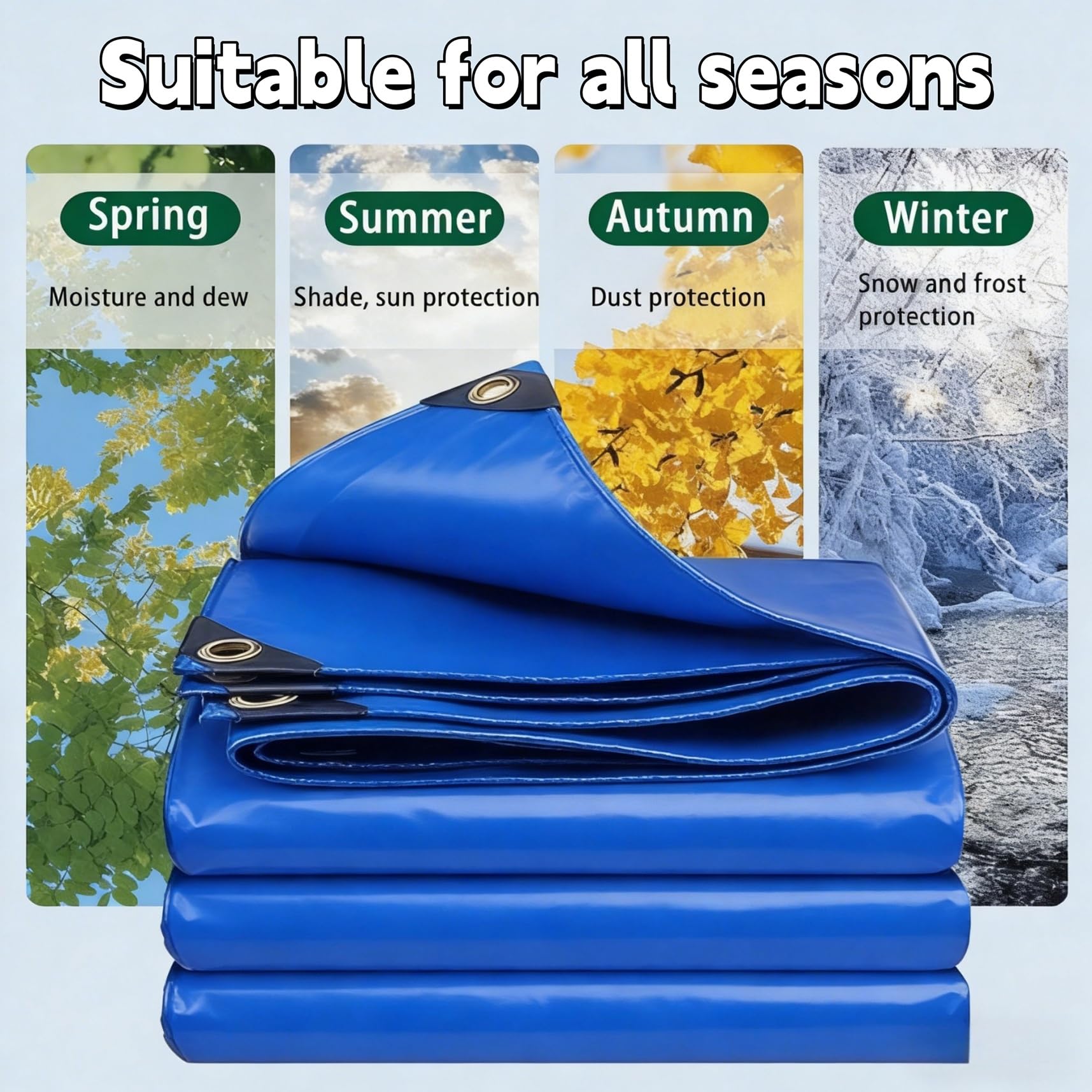 Lona Remolque 140 x 190 cm Máximo Rendimiento - Duradera Resistente a Los Rayos UV Desgarros, Multiusos, Impermeable Cubretodo Múltiples Usos para Jardín, Remolque, Azul