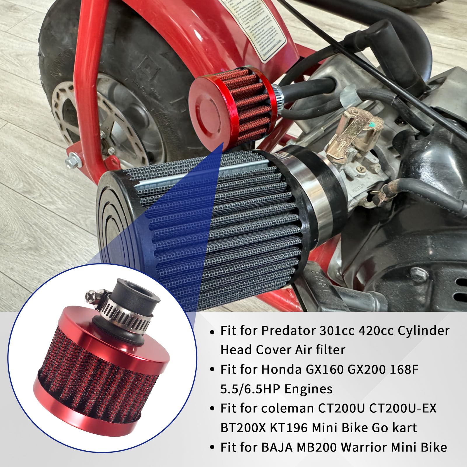 VCUJSUC Tensor De Cadena Rojo De 0591in Para Coleman CT200U Baja Warrior Mb165 Mb200 Trail Motovox Mbx10 Mbx11 196cc 65hp Mini Bike Crf50 Xr70 Ct70