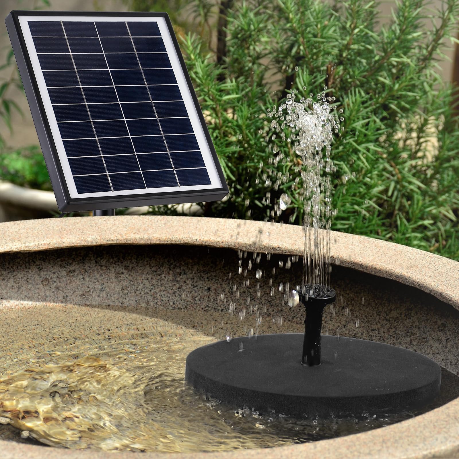 Irishom Solar Teichpumpe 3W - Springbrunnen Pumpe Mit 7 Düsen Für Vogeltränke