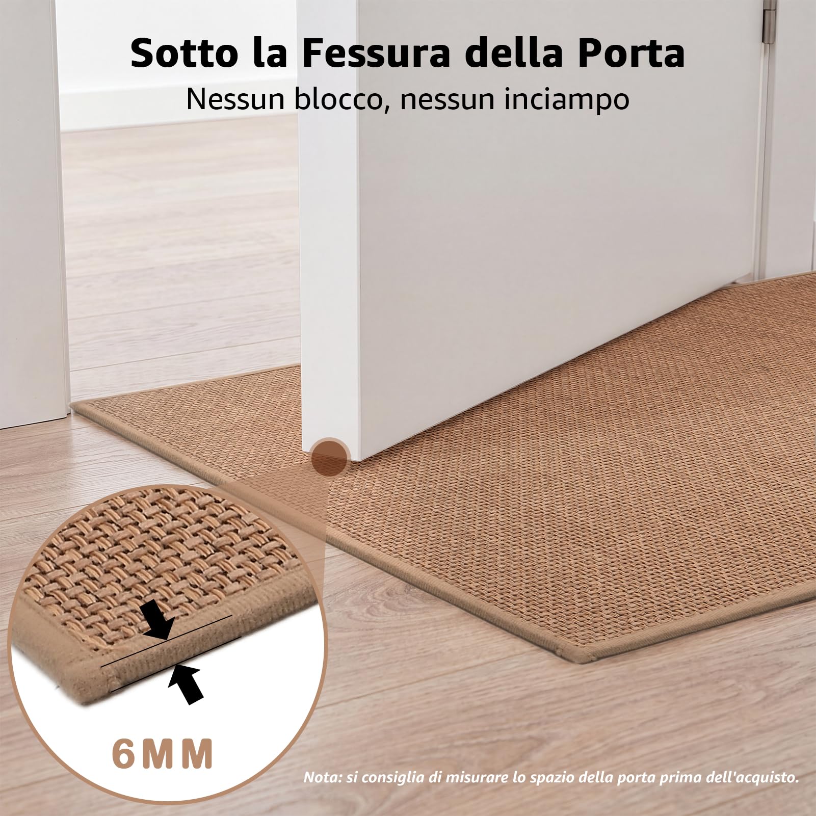 Zerbino 44x150cm, Passatoia da Cucina Antimacchia, Tappeto Corridoio | Gomma Antiscivolo, Tappetino per Pavimenti in Piastrelle e Legno, Porta D'Ingresso, Ingresso, Cucina, Bagno, Lavanderia