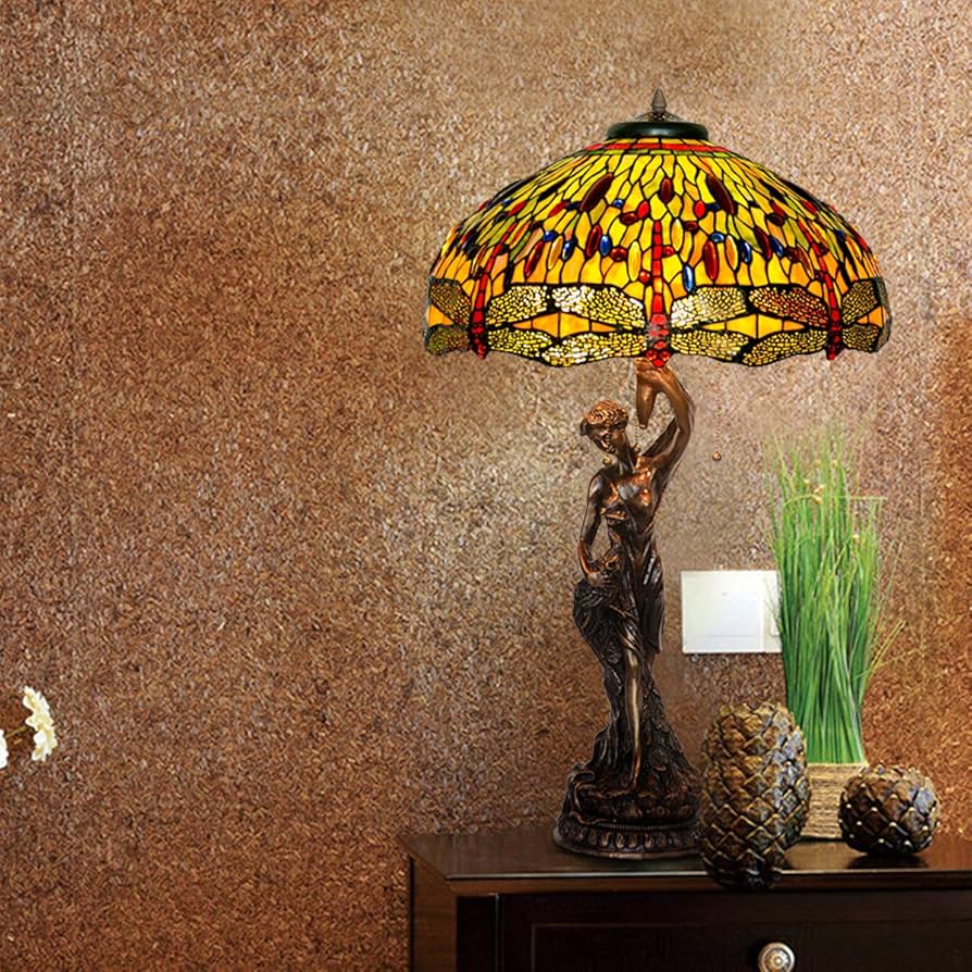 ステンドグラスランプ　孔雀 ステンドグラスランプ ピーコック 8インチ 孔雀 ステンドランプ