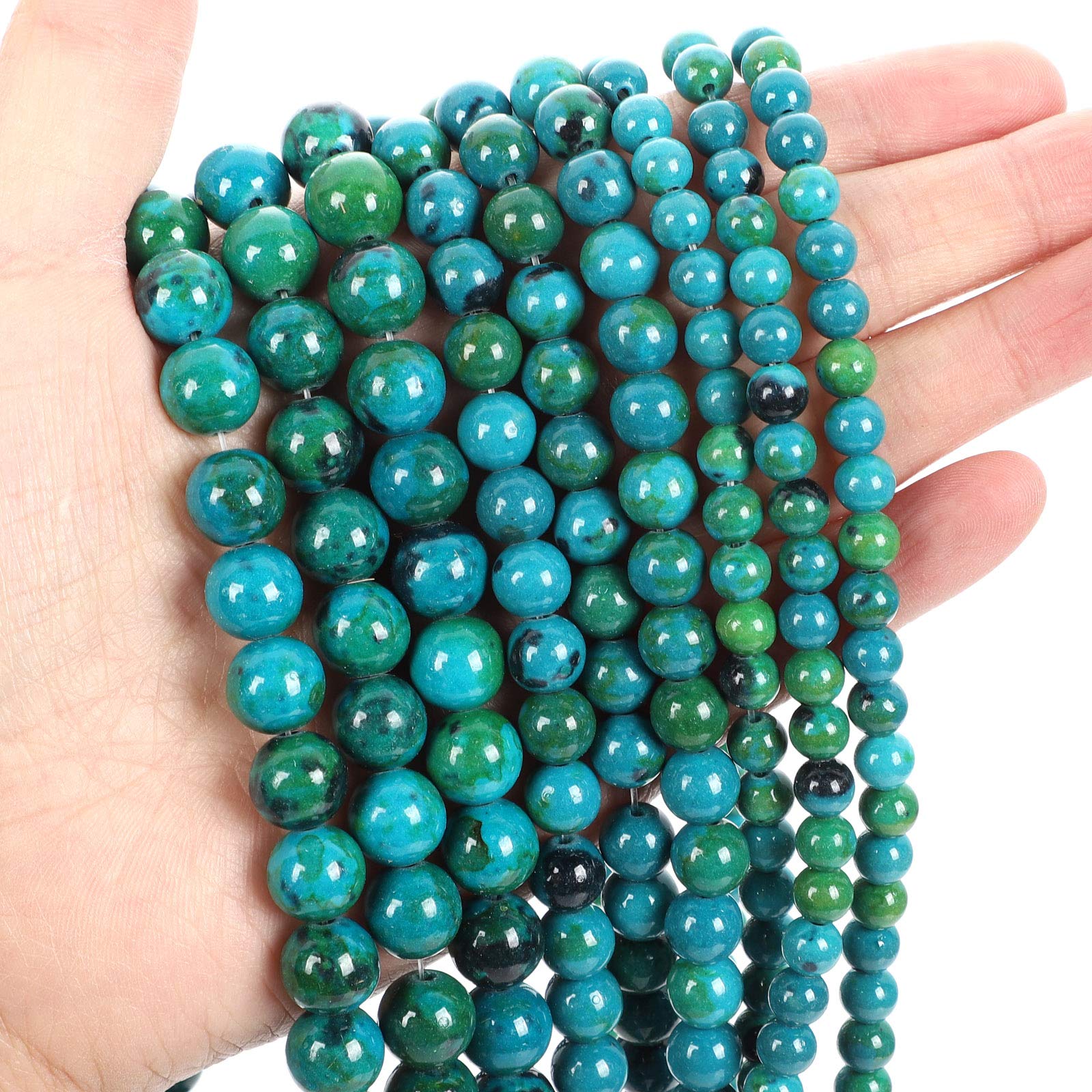 Natuurlijke Bloem Agaten Steen Ronde Losse Kralen for Sieraden Maken 4-12mm Spacer Beads Fit DIY Armband Necklace Accessoire 15 39cm Handgemaakte ambachten (Item Diameter : 12mm