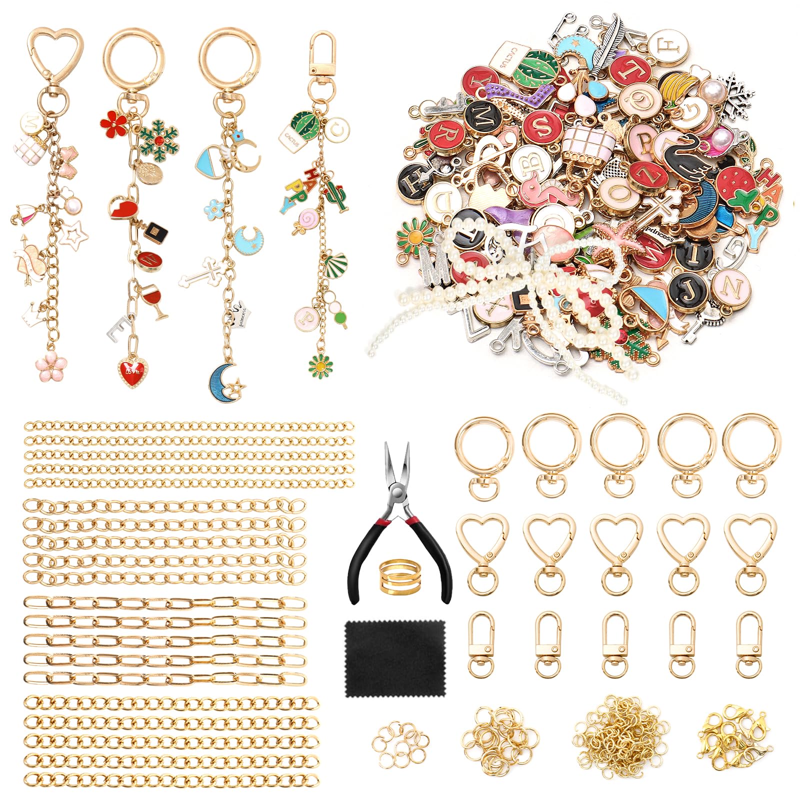 ASTNIC 316PCS Keychain Making Kit Jewelry Making Kit with 15 Key