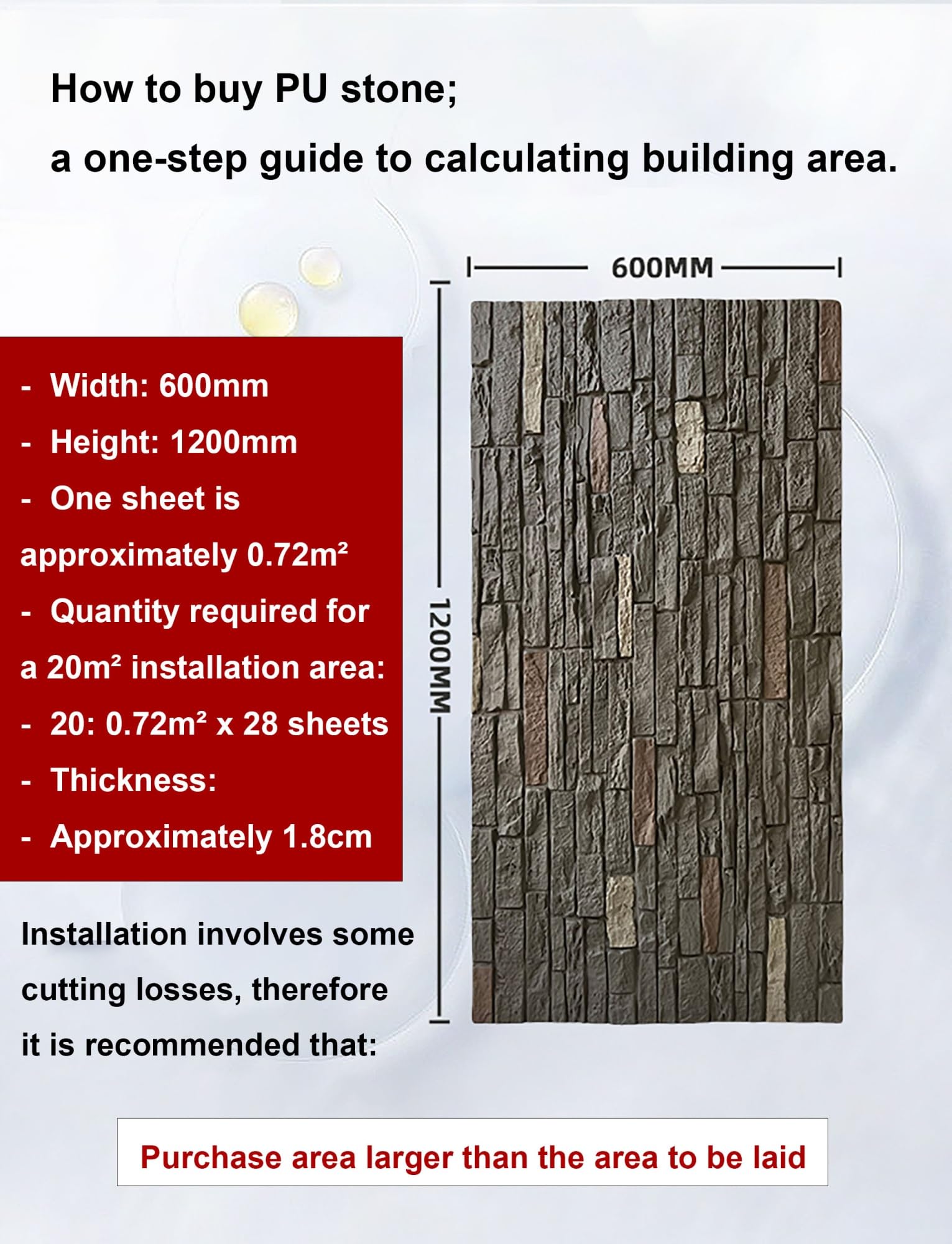 Pannelli autoadesivi, Pannelli da Parete in Finta Pietra PU 3D da 4 Pezzi, 60x120 cm, Rivestimento for pareti Interne ed Esterne