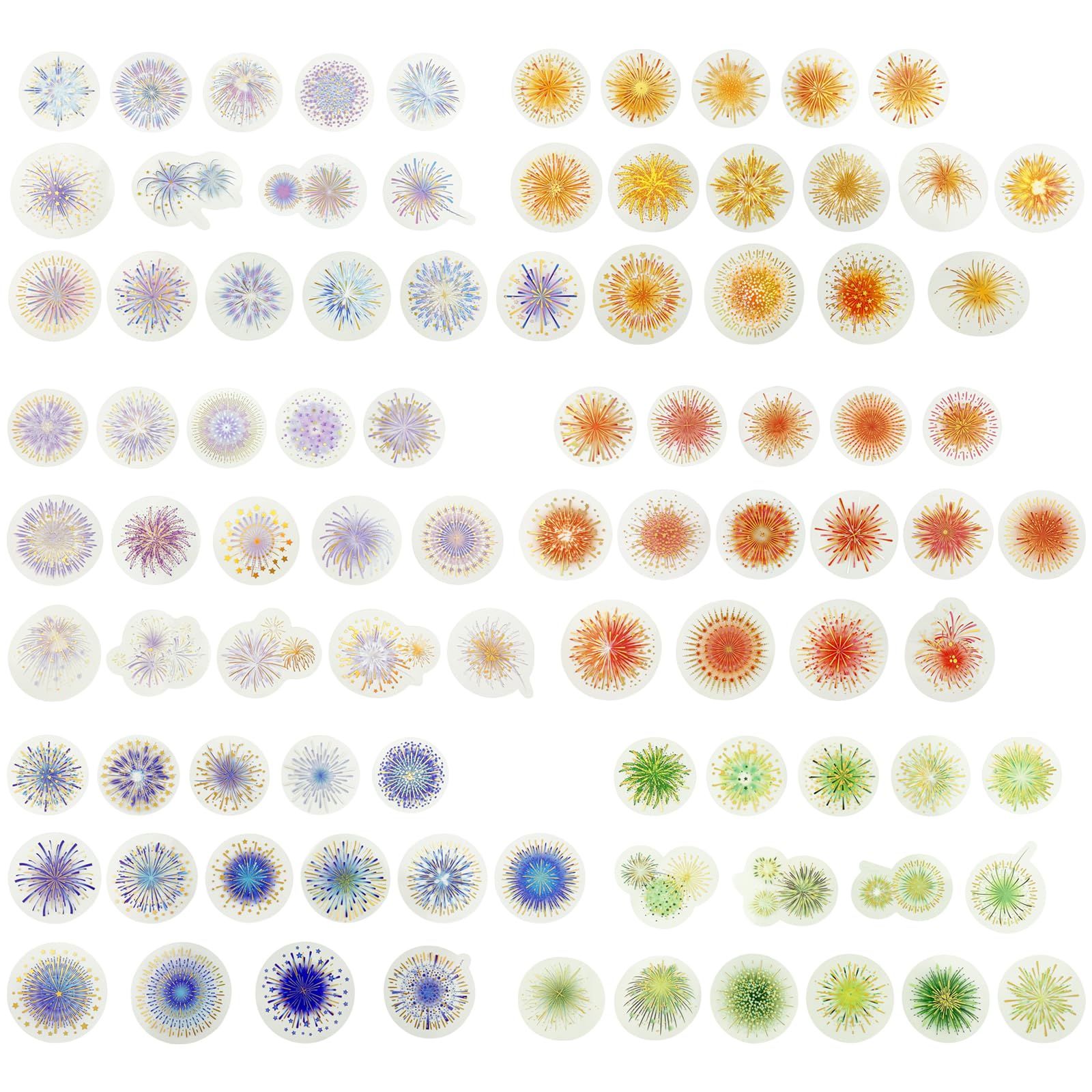 PET-Feuerwerk-Aufkleber, selbstklebend, glitzernd, dekorative Aufkleber für Scrapbooking, Bullet Journal, Planer, Album, Fotorahmen, Basteln, DIY, 180 Stück