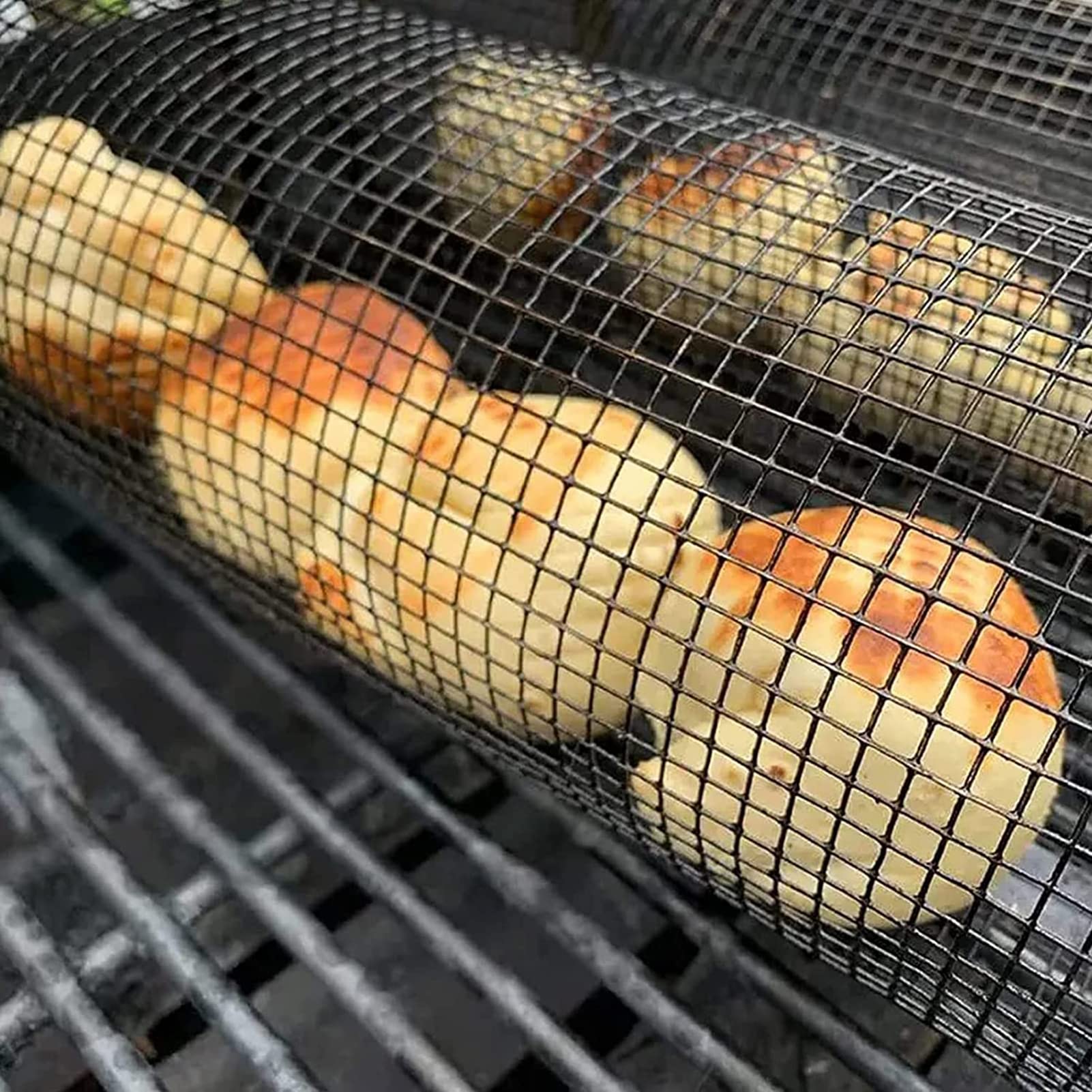 Cestello per grigliare verdure, cestello in rete metallica in acciaio inox, confezione da 3 pezzi, per cucinare barbecue, perfetto per grigliare verdure e pesce
