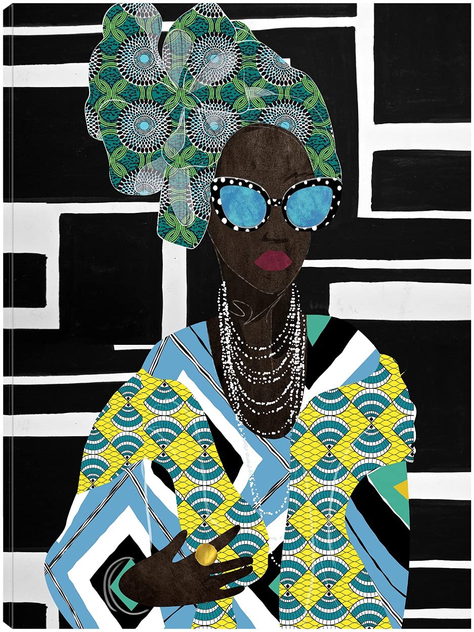 Fine Art Canvas Geometrics Queen Canvas Wall Decor by Artist Nikki Chu for Living Room Bedroom Bathroom Kitchen