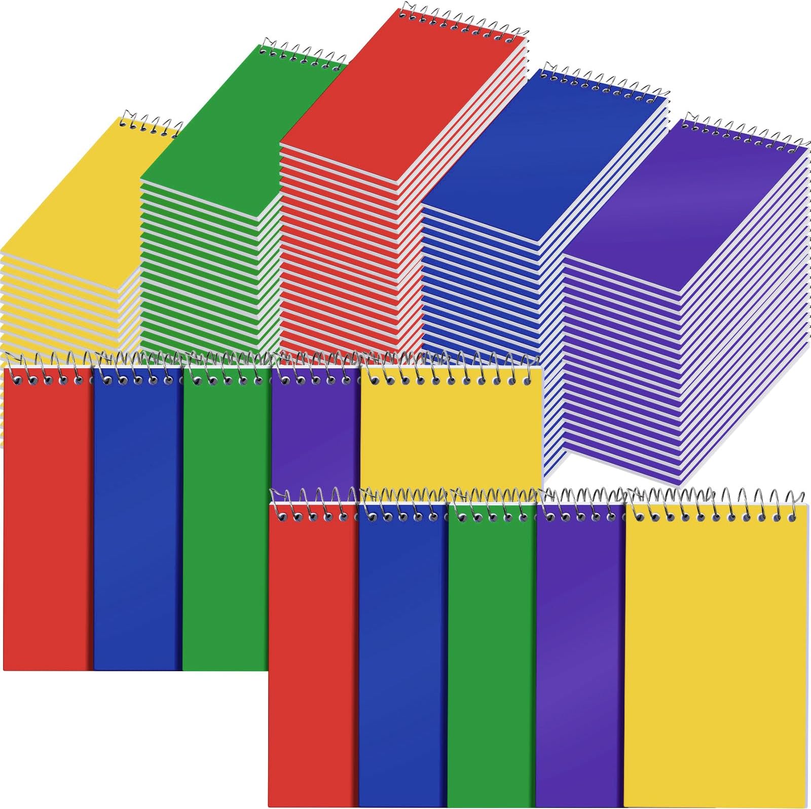 Leinuosen 100 Pack Mini Spiral Notebooks 3'' x 5'' Bulk