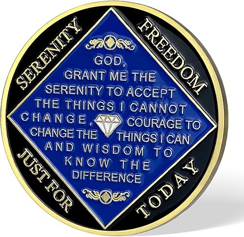 Miniatura 3 de Moneda de sobriedad NA de 1 año  Fichas y medallones de recuperación de sobriedad NA - Amor, esperanza, espíritu, ficha de recuperación de fe