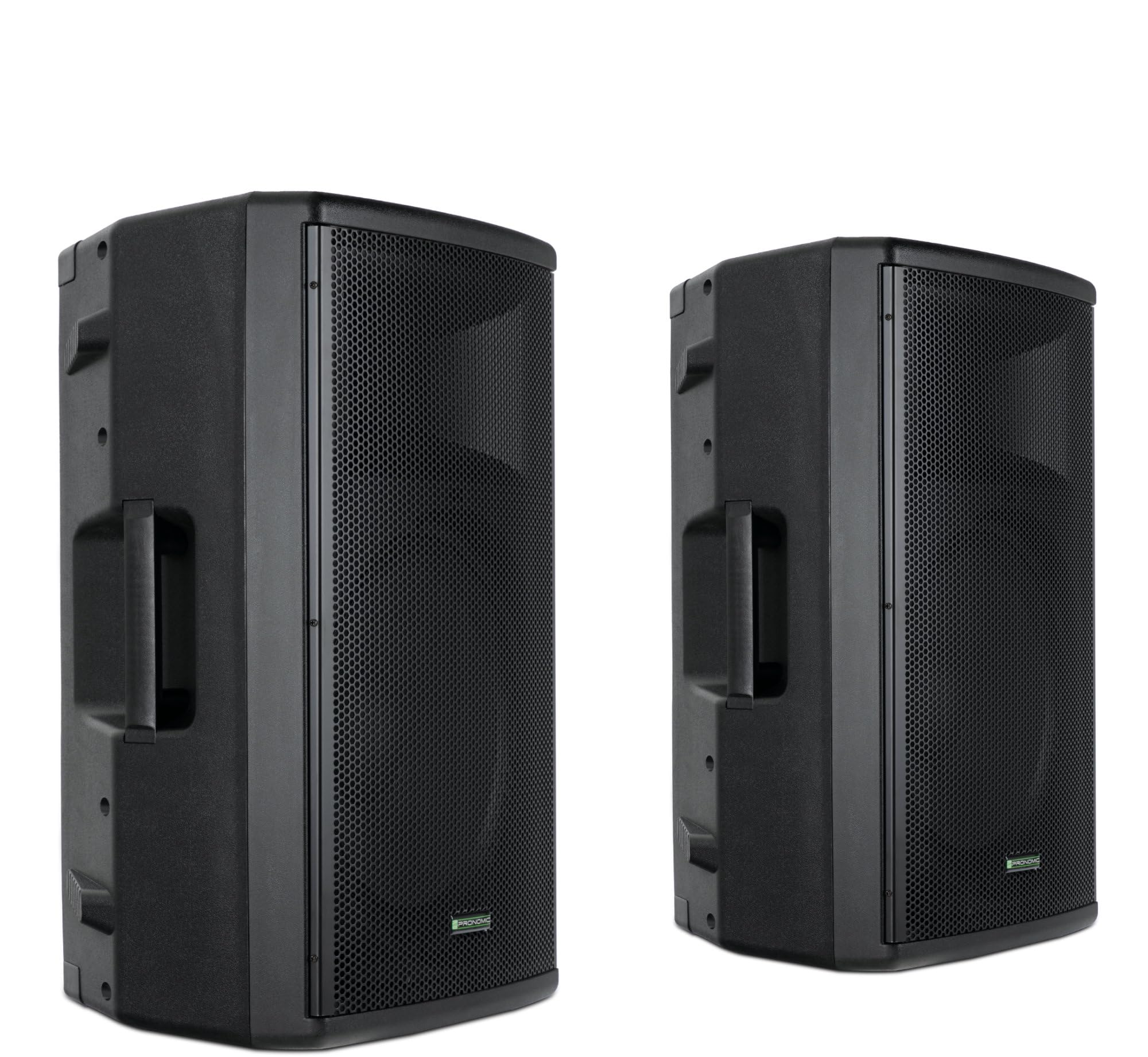 Pronomic E-212 MA Stereo Set - 2 aktive 2-Wege Boxen - Leistung: 2X 120 Watt (RMS) - 12" Woofer + 1,0" Kompressions-Treiber - Bluetooth-Empfänger und MP3-Player mit USB/SD - Monitorschräge