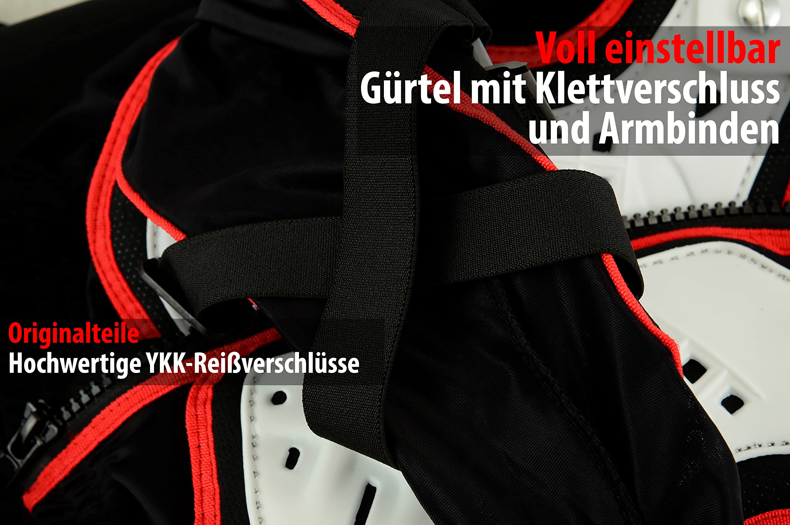 Texpeed – Kinder-Motocrossjacke mit Rückenprotektor für sportliche Aktivitäten – Enduro-Brustschutz – Weiß