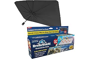 31 x 57 Inch Car Curtains For Windows With Brella Shield Windshield Sun Shade