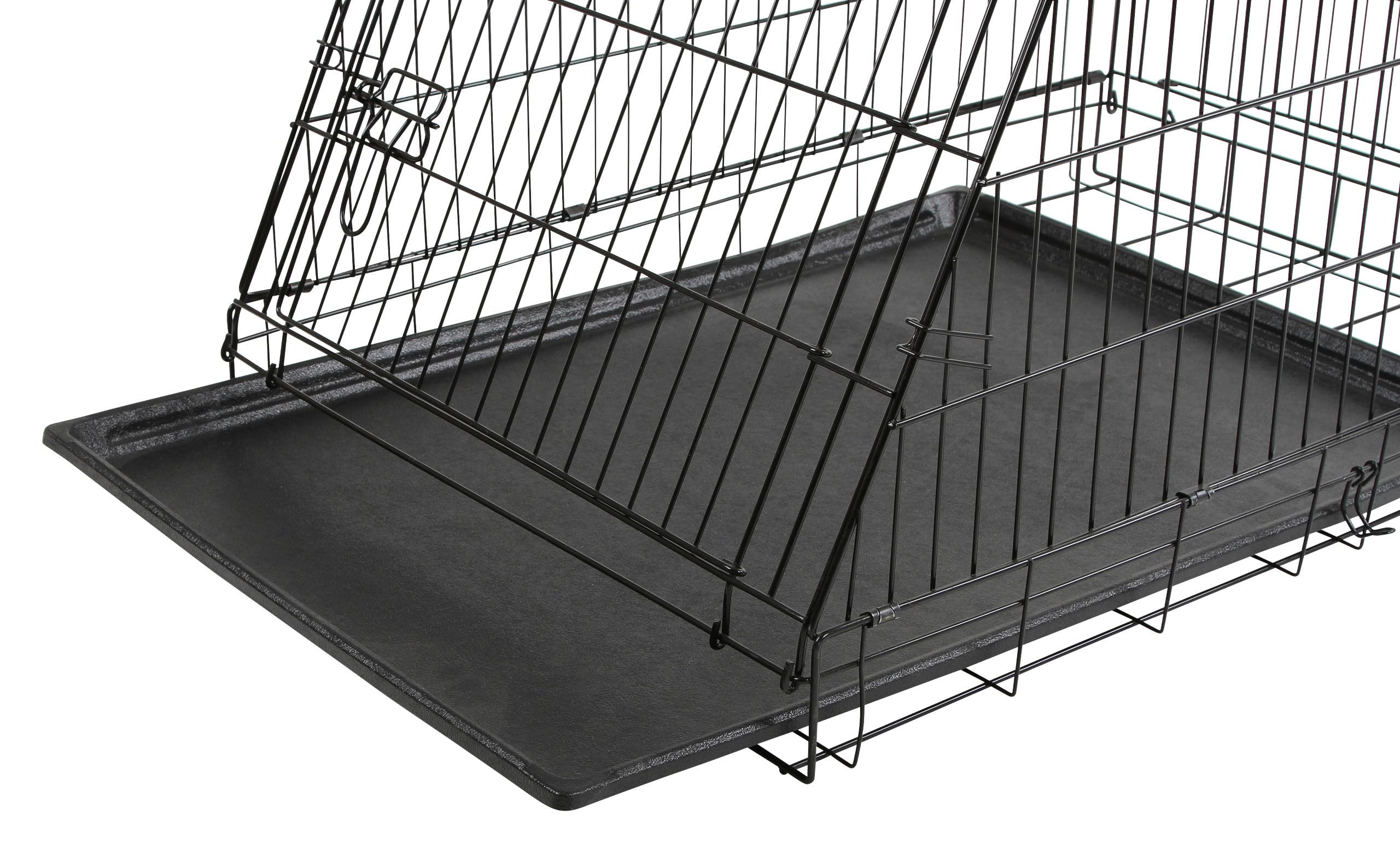 Kerbl Pet Transportín de Malla, transportín para Perros, Negro, 75x52x61 cm, Plegable, de Metal, Perros, con Dos Puertas, para Viajes o para el hogar