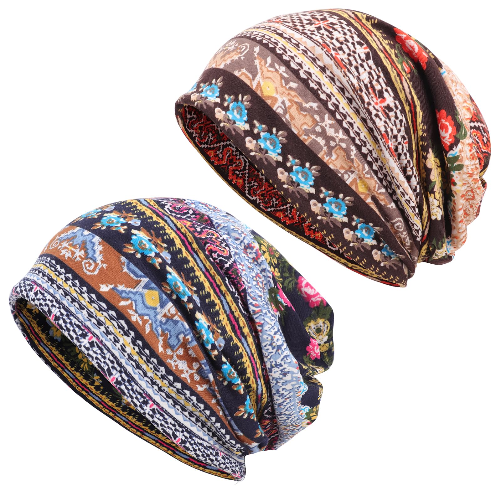 DRESHOW Slouchy Beanie Hat for Women Men Long Baggy Hip Hop Beanie Ski Skull Cap Chemo Headwear Solid Hipster Hat Elastic Sleeping Cap