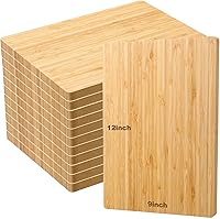 Vista 1 de Patelai 12 tablas de cortar de bambú gruesas para cortar madera a granel, manualidades sin terminar, para servir embutidos, para bricolaje, boda