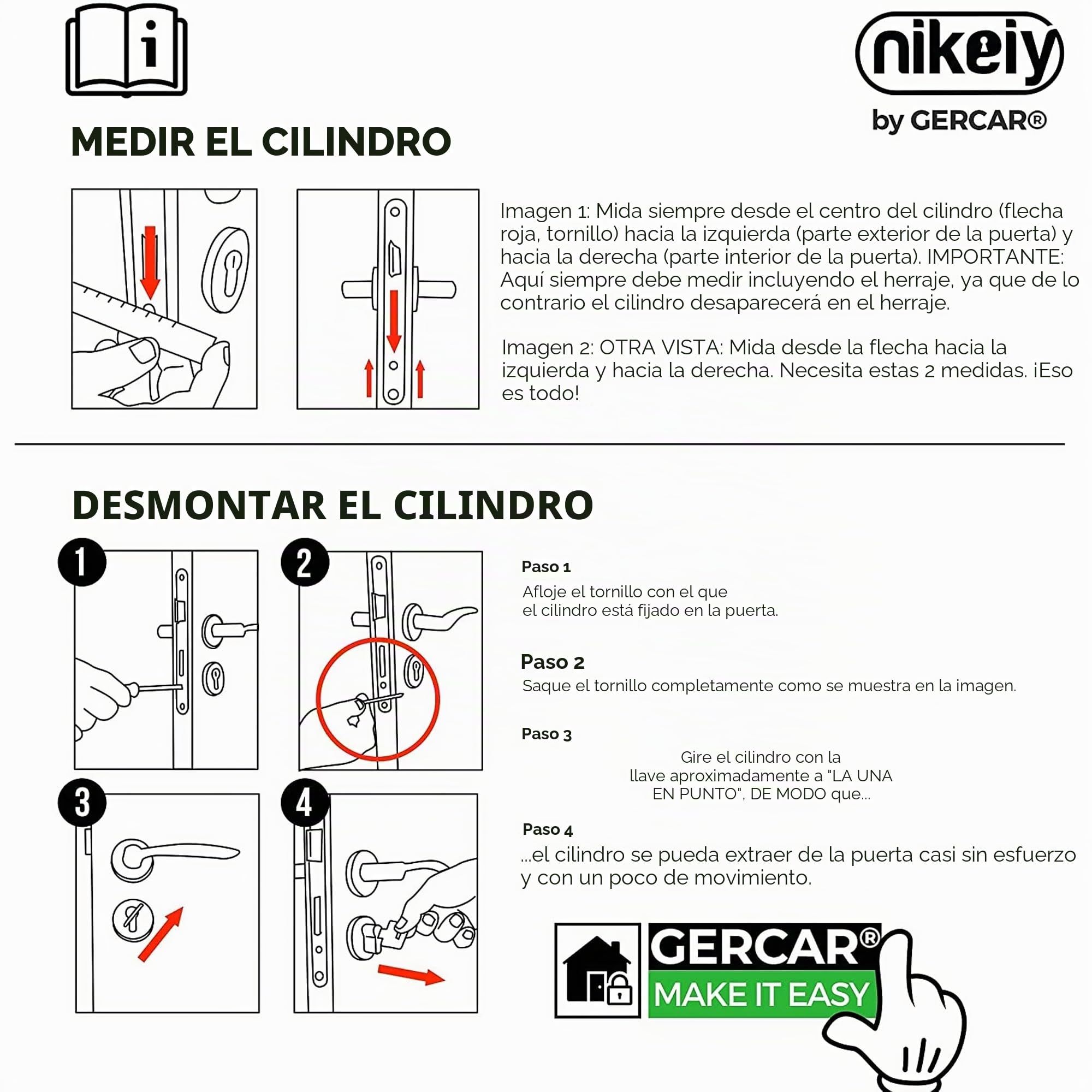 GERCAR 6 cilindros cilíndricos de cierre uniforme 35/35 incl. 30 llaves, cilindro de 70 mm, cerradura de puerta con función de emergencia y peligro, juego de 3 unidades de cierre uniforme – Longitud: