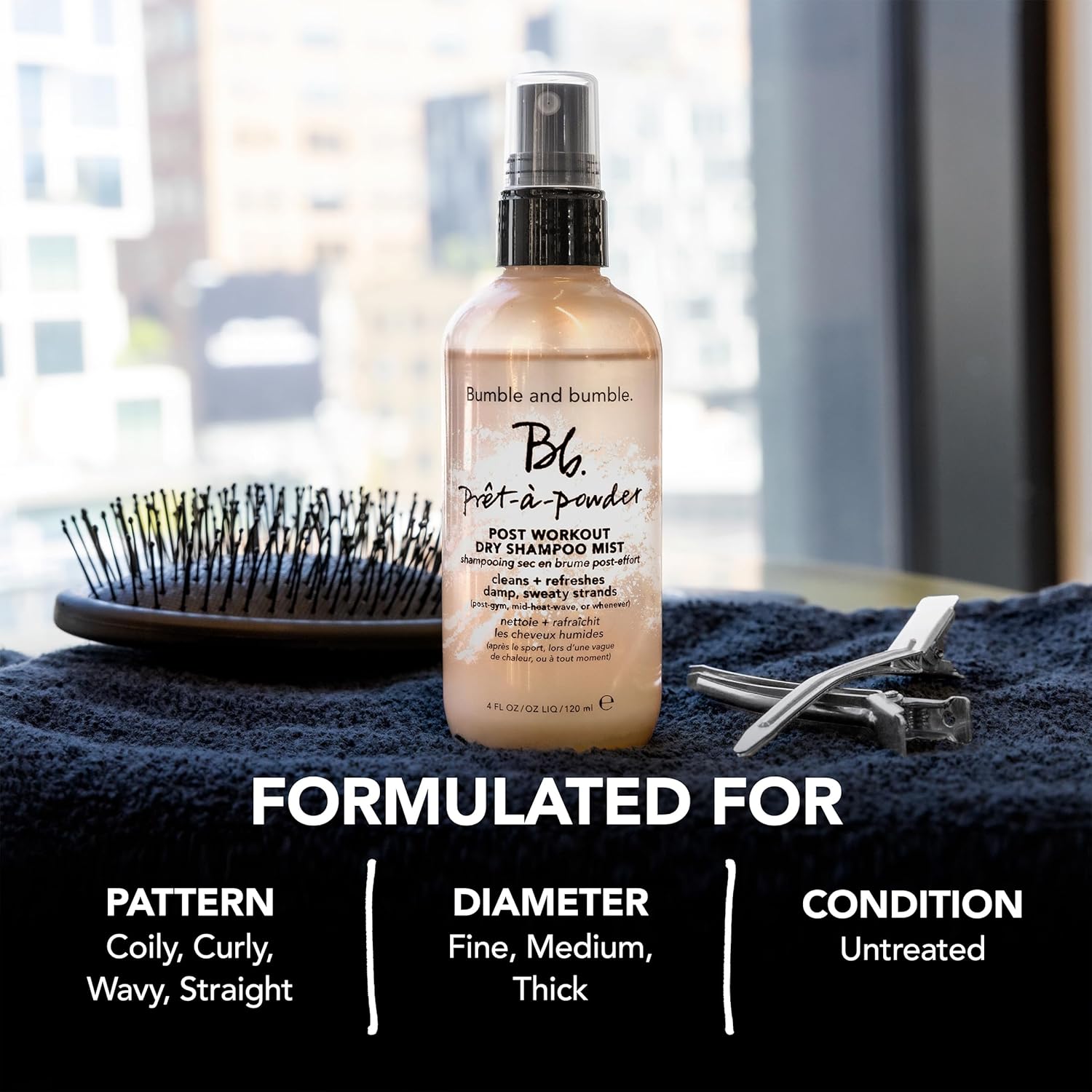 Bumble and bumble. Prêt-à-powder Post Workout Non-Aerosol Dry Shampoo Hair Mist | Cleanses Sweaty Hair + Eliminates Odor | Curly, Wavy, Straight - Image 5