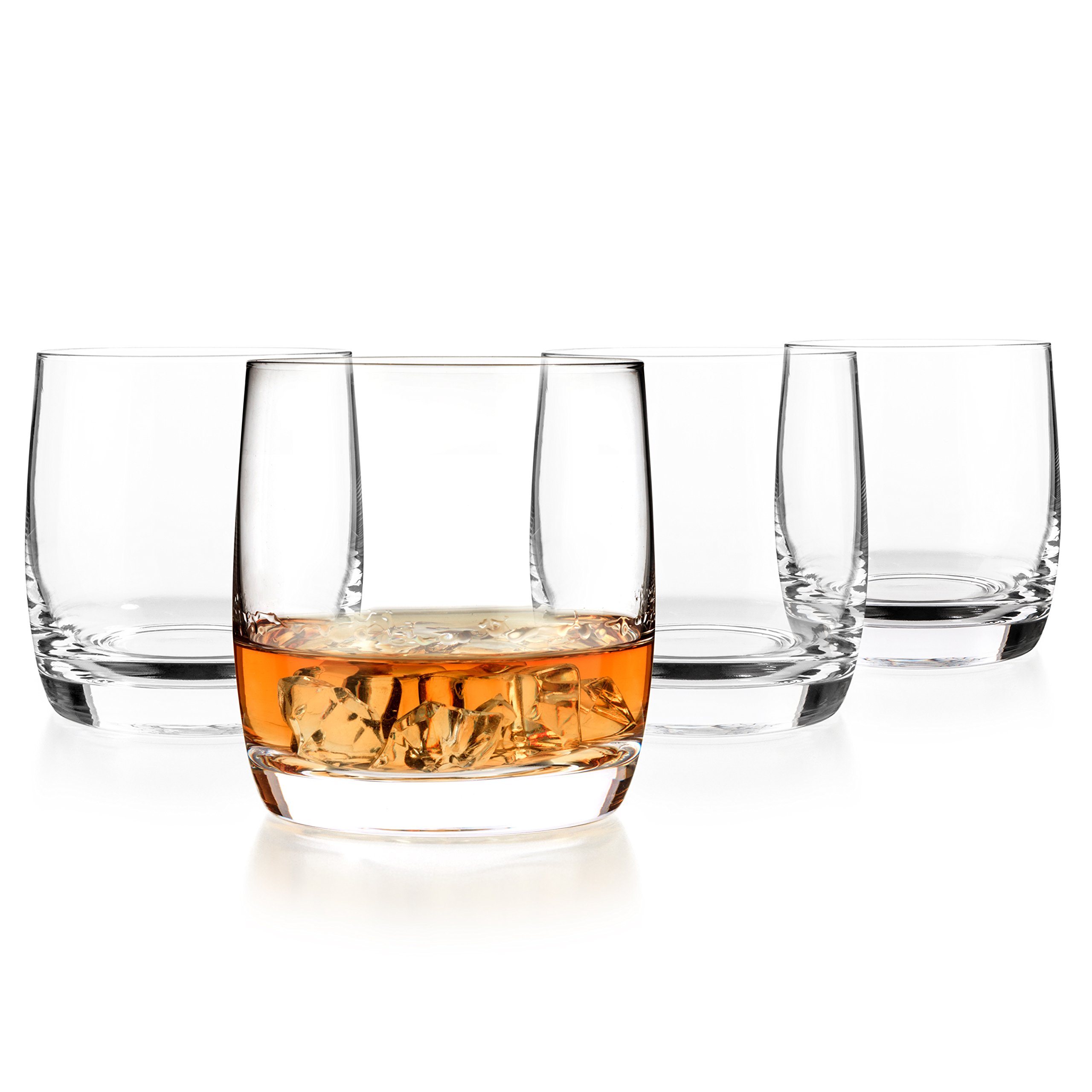 Luxbe - Scotch & Whiskey Crystal Glasses 10.1-ounce, Set of 4-100% Hand Blown Lead-free - Barware Old Fashioned Cocktail Glass Cups - Elegant, Liquor or Bourbon Tumblers