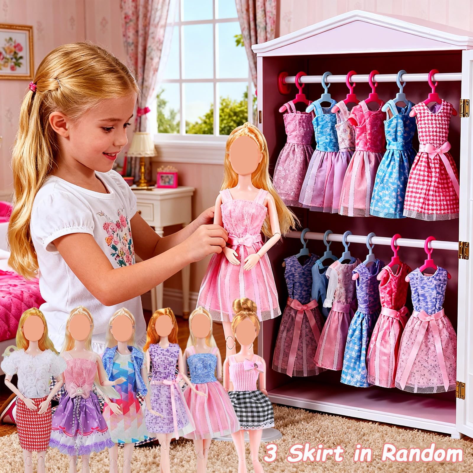 42 Pieces Clothing and Accessories Compatible with Barbie Clothes, Includes 6 Fashion Clothes, 1 Jacket, 1 11.5 Inch Doll Swimsuit During Holidays or Christmas — view 3