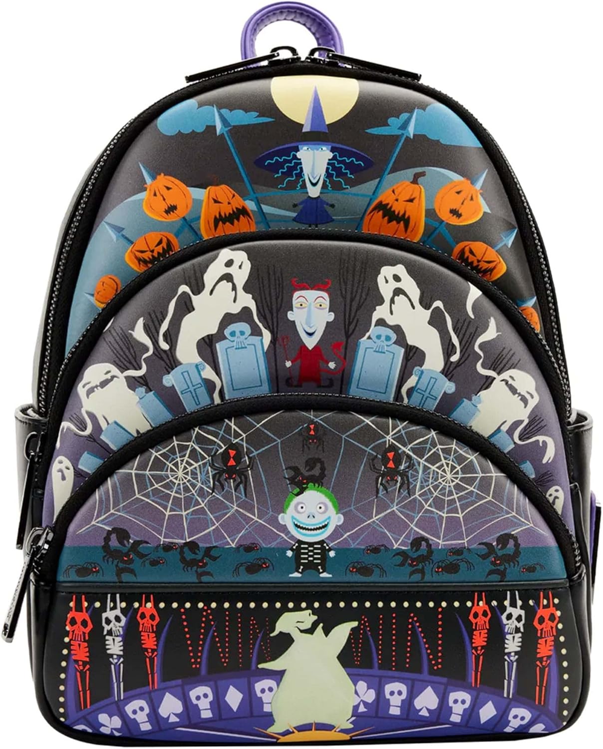 Loungefly The Nightmare Before Christmas Glow Triple Pocket Mini Backpack