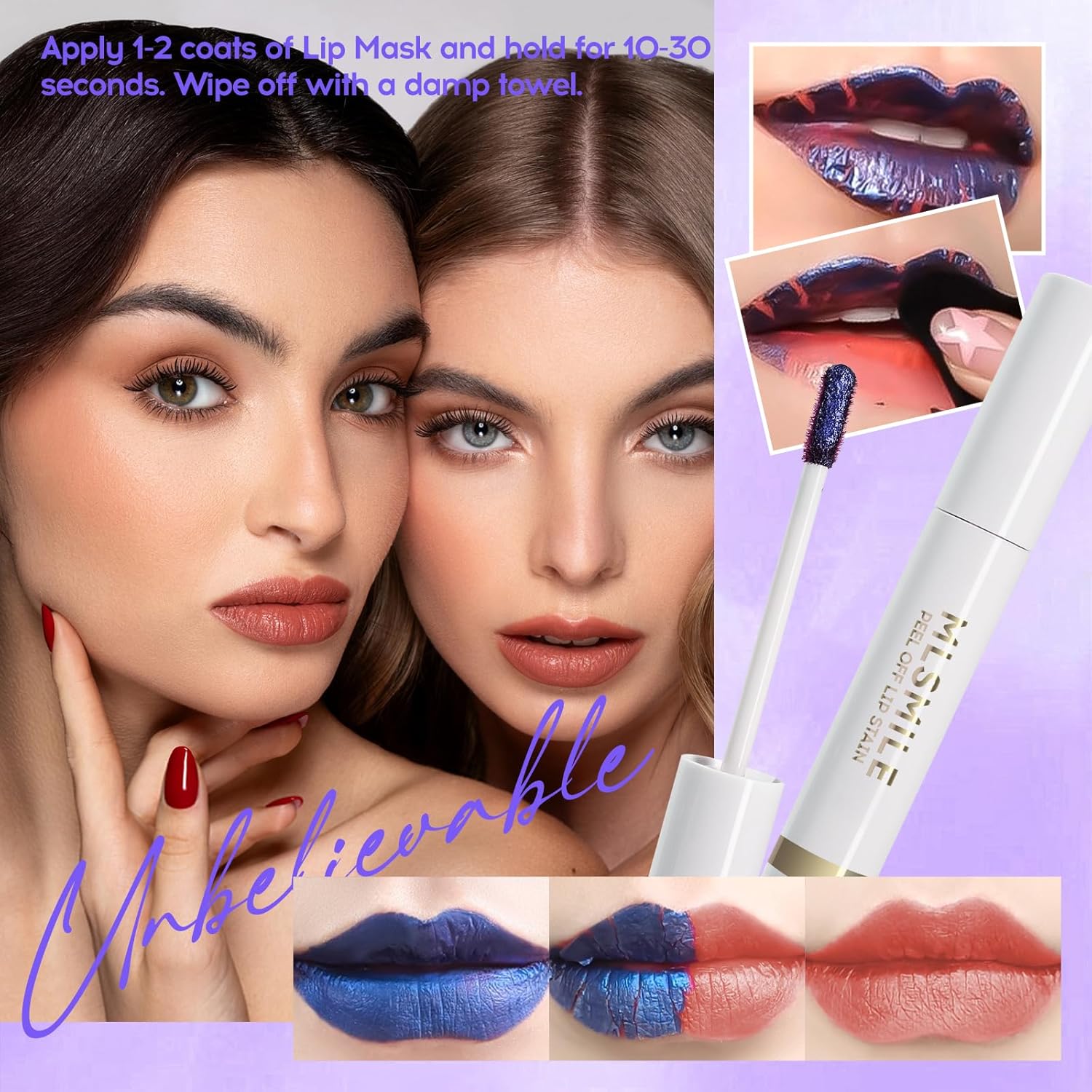 3PCS Lip Stain Peel Off, High Pigment Matte Lip Color,All-Day Vibrant Kiss-Proof Lip Stain, Long Lasting Waterproof Lip Tint for Women - Image 4