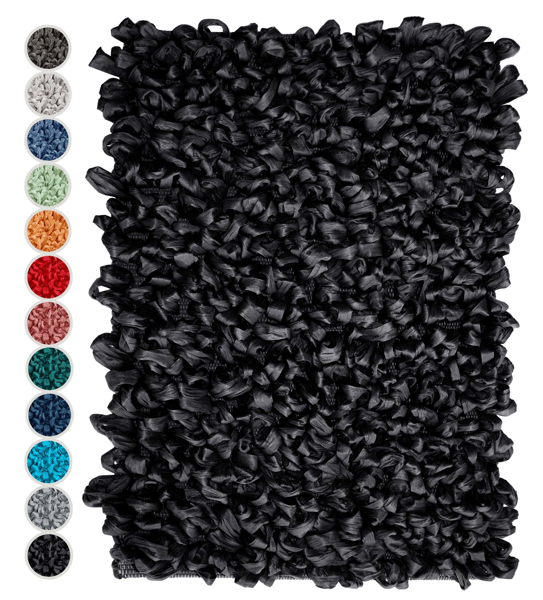 Lashuma Badteppiche für Fußbodenheizung Farbe: Schwarz kleine Badmatte Größe: 50x70 cm
